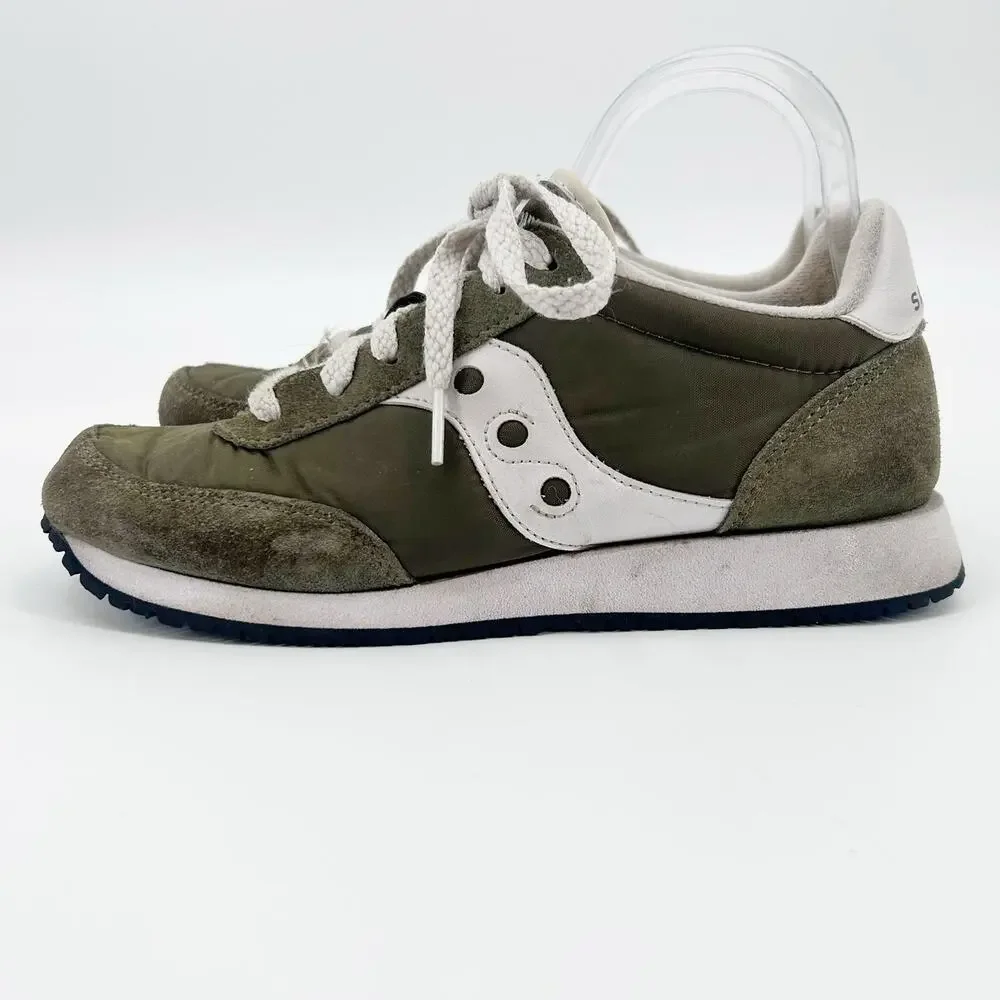 Saucony Logan MV Olive Green Nylon Suede Retro Runner Sneakers Women's 8 Y2K - Picture 5 of 12